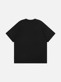 DAXUEN Loose-fitting plaid apple embroidered T-shirt