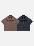 DAXUEN Men's short-sleeved plaid button-up shirt