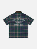 DAXUEN Plaid button-down shirt with embroidery