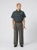 DAXUEN Plaid button-down shirt with embroidery — model photo
