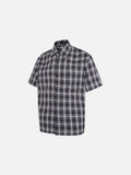 DAXUEN Short-sleeved plaid button-up shirt