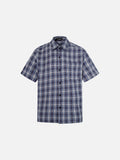 DAXUEN Short-sleeved plaid button-up shirt
