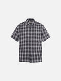 DAXUEN Short-sleeved plaid button-up shirt