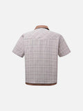DAXUEN Plaid button-up short sleeve shirt
