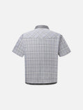DAXUEN Plaid button-up short sleeve shirt