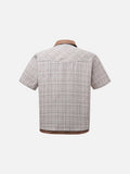 DAXUEN Plaid button-up short sleeve shirt