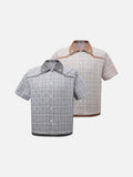 DAXUEN Plaid button-up short sleeve shirt