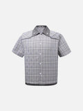 DAXUEN Plaid button-up short sleeve shirt