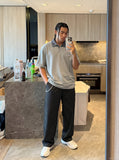 DAXUEN Short-sleeved loose-fitting polo shirt — model photo