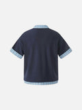 DAXUEN Plaid patchwork short-sleeved polo shirt
