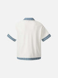 DAXUEN Plaid patchwork short-sleeved polo shirt