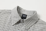 White Plaid Pattern Long-Sleeve Button-Up Shirt