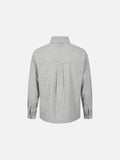 White Plaid Pattern Long-Sleeve Button-Up Shirt