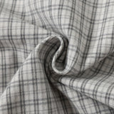 White Plaid Pattern Long-Sleeve Button-Up Shirt
