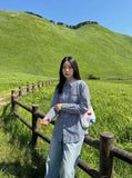 DAXUEN plaid pattern long-sleeve button-up shirt — model photo