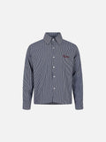 Plaid Blue Pattern Long-Sleeve Button-Up Shirt