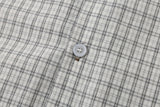 White Plaid Pattern Long-Sleeve Button-Up Shirt