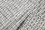 White Plaid Pattern Long-Sleeve Button-Up Shirt