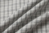 White Plaid Pattern Long-Sleeve Button-Up Shirt