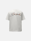 DAXUEN Oversized short-sleeved t-shirt with plaid script print