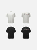 DAXUEN Oversized short-sleeved t-shirt with plaid script print