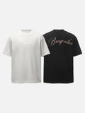 DAXUEN Oversized short-sleeved t-shirt with plaid script print