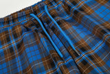 DAXUEN blue brown black plaid wide-leg pants