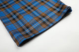 DAXUEN blue brown black plaid wide-leg pants
