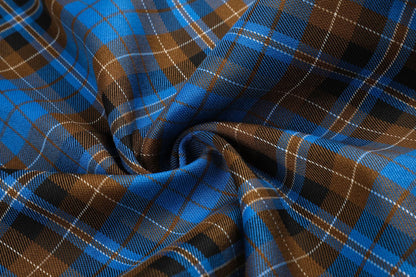 DAXUEN blue brown black plaid wide-leg pants