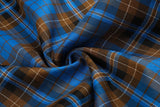 DAXUEN blue brown black plaid wide-leg pants