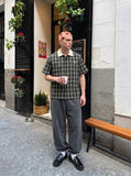 DAXUEN Short sleeve plaid button-up shirt — model photo