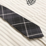 DAXUEN cream oversized plaid tie long-sleeve shirt