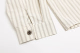 DAXUEN cream oversized plaid tie long-sleeve shirt