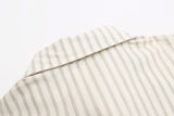 DAXUEN cream oversized plaid tie long-sleeve shirt