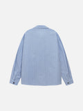 DAXUEN cream oversized plaid tie long-sleeve shirt