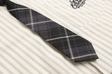 DAXUEN cream oversized plaid tie long-sleeve shirt