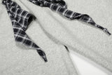 DAXUEN light grey marl plaid-wrapped wide-leg sweatpants