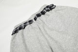 DAXUEN light grey marl plaid-wrapped wide-leg sweatpants