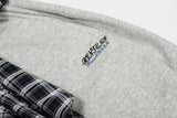 DAXUEN light grey marl plaid-wrapped wide-leg sweatpants