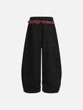 DAXUEN light grey marl plaid-wrapped wide-leg sweatpants