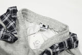 DAXUEN light grey marl plaid-wrapped wide-leg sweatpants