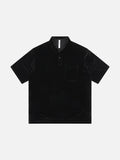 Velvet Vibe Loose Polo Shirt