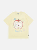 DAXUEN Playful apple graphic T-shirt with bear design