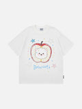 DAXUEN Playful apple graphic T-shirt with bear design
