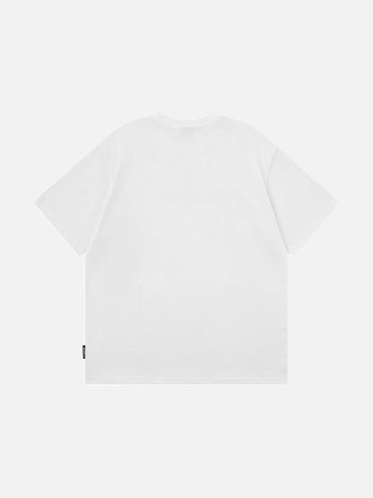 DAXUEN Playful apple graphic T-shirt with bear design