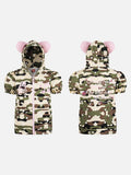 DAXUEN Full-zip hooded camouflage jacket with pink accents