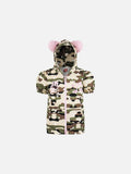 DAXUEN Full-zip hooded camouflage jacket with pink accents