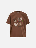 DAXUEN light green playful cartoon dogs graphic t-shirt