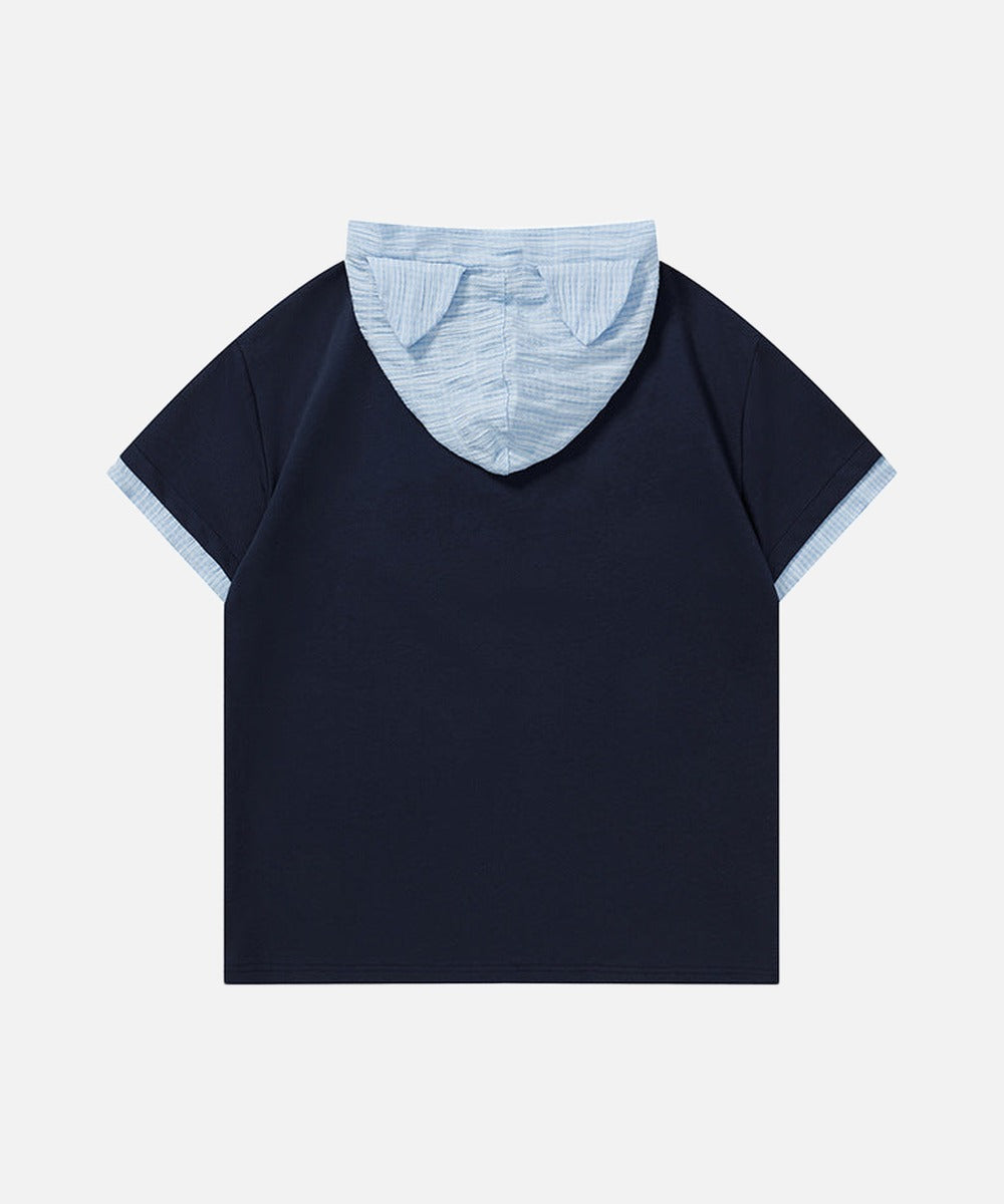 DAXUEN Playful hooded top with cartoon embroidery and striped details