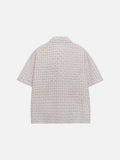 DAXUEN Short-sleeved collared shirt with cartoon cat embroideries